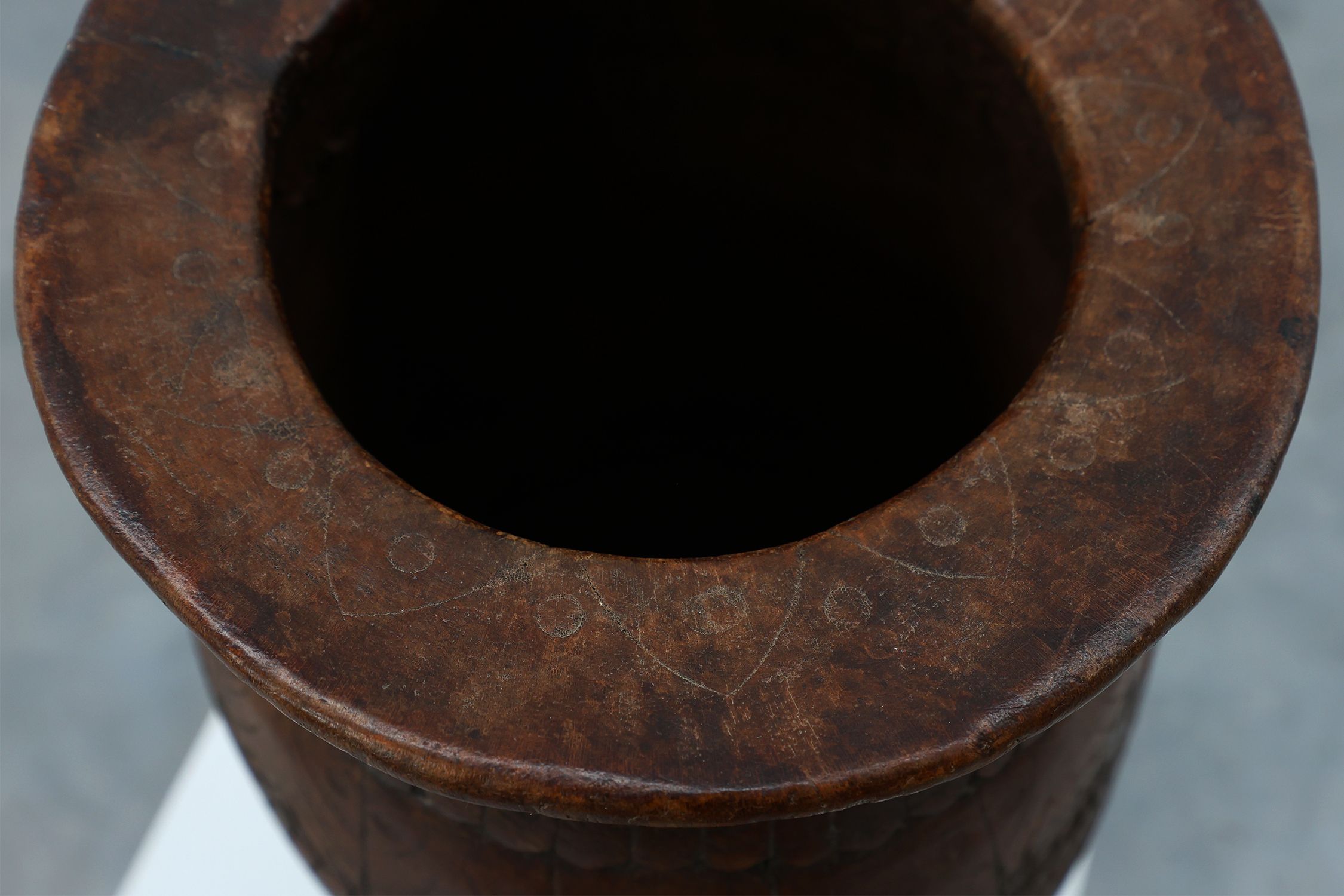 Rare Rustic wabi sabi style vase in solid wood, France 1800sthumbnail